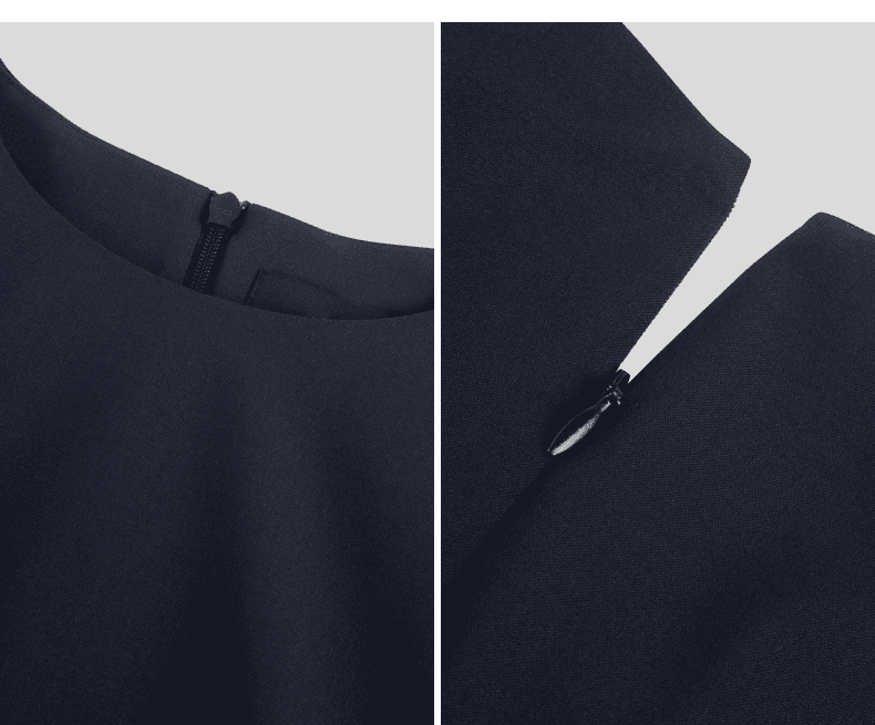 Elegant Sleeveless Tailored Wool-Blend Dress - detail 13