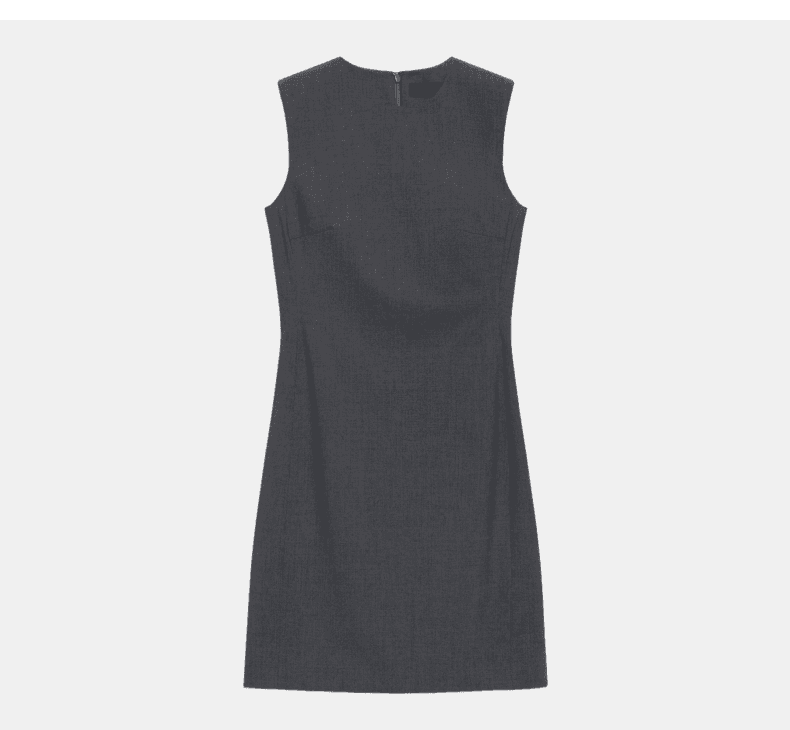 Elegant Sleeveless Tailored Wool-Blend Dress - detail 12