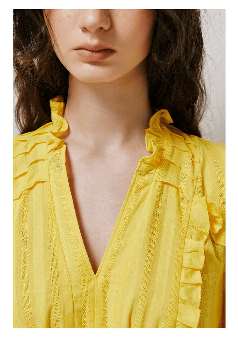 pigpighouse Cotton Openwork Jacquard Tea Dress - detail 8