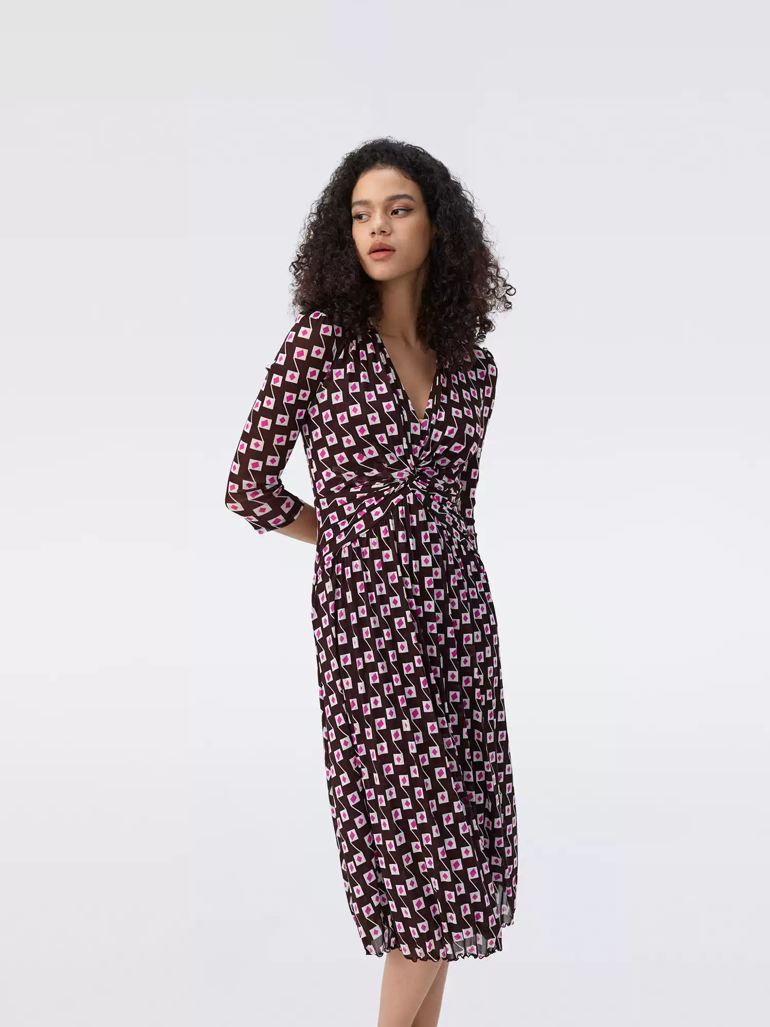 DVF Fall 2026 Twist-Detail Mesh Wrap Dress - photo 4