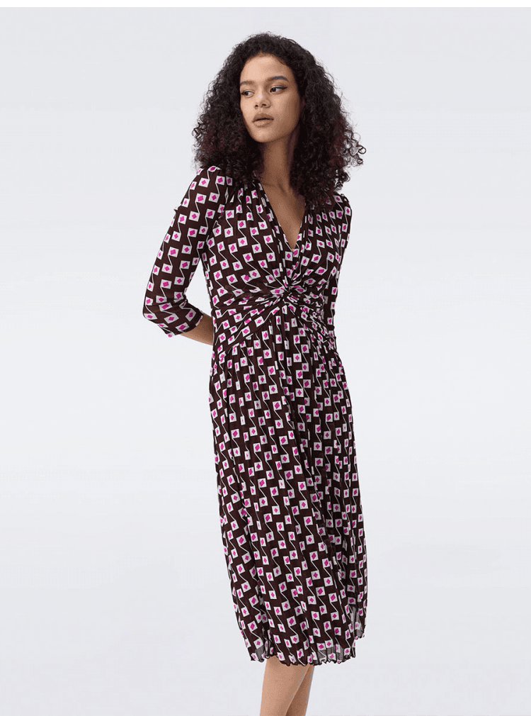 DVF Fall 2026 Twist-Detail Mesh Wrap Dress - detail 6