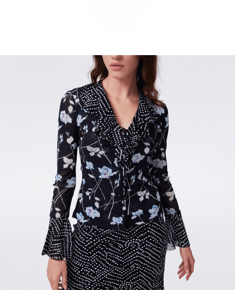DIANE VON FURSTENBERG Printed Stretch Mesh Top and Skirt - photo 5