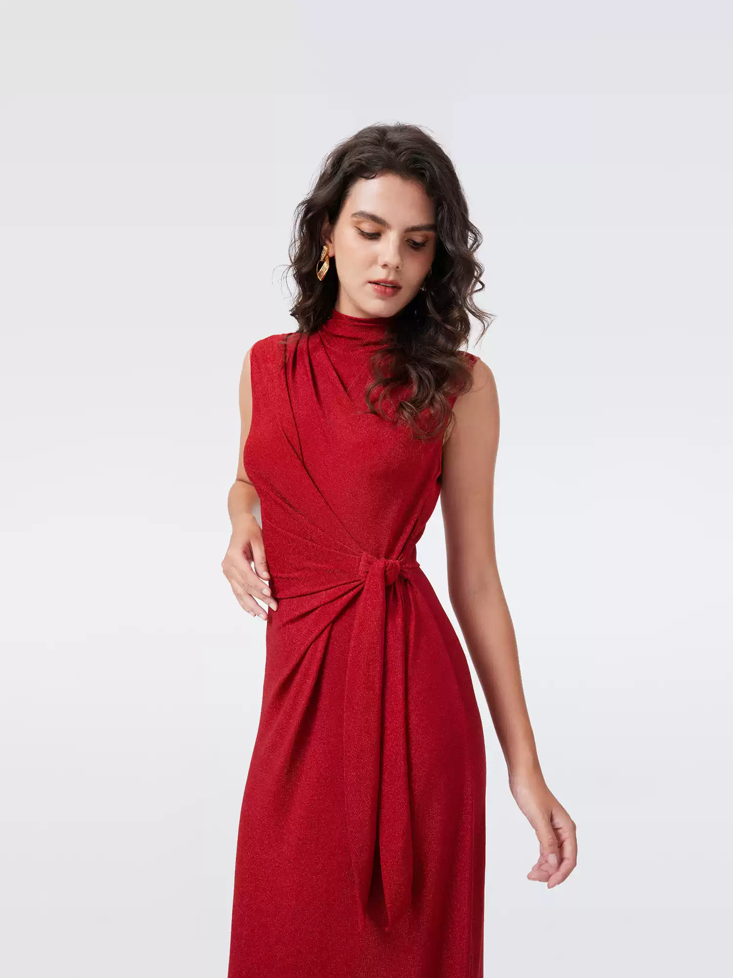 DVF Fall 2026 Metallic Knit Wrap Dress - photo 4