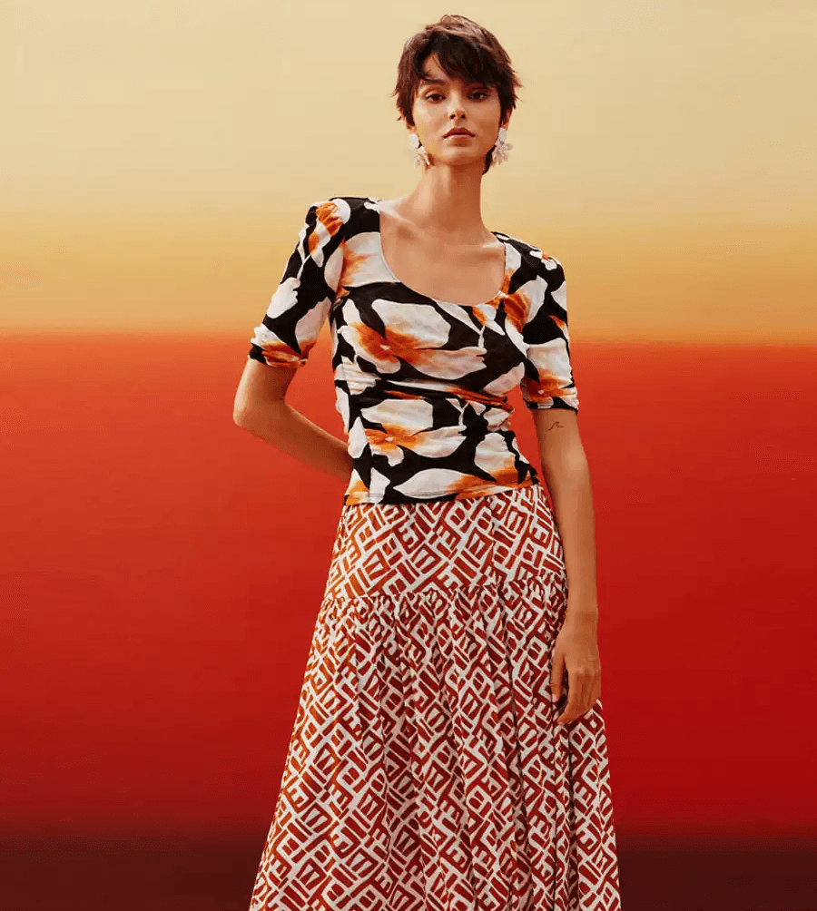 DVF Fall 2026 Reversible Printed Top & Skirt Set
