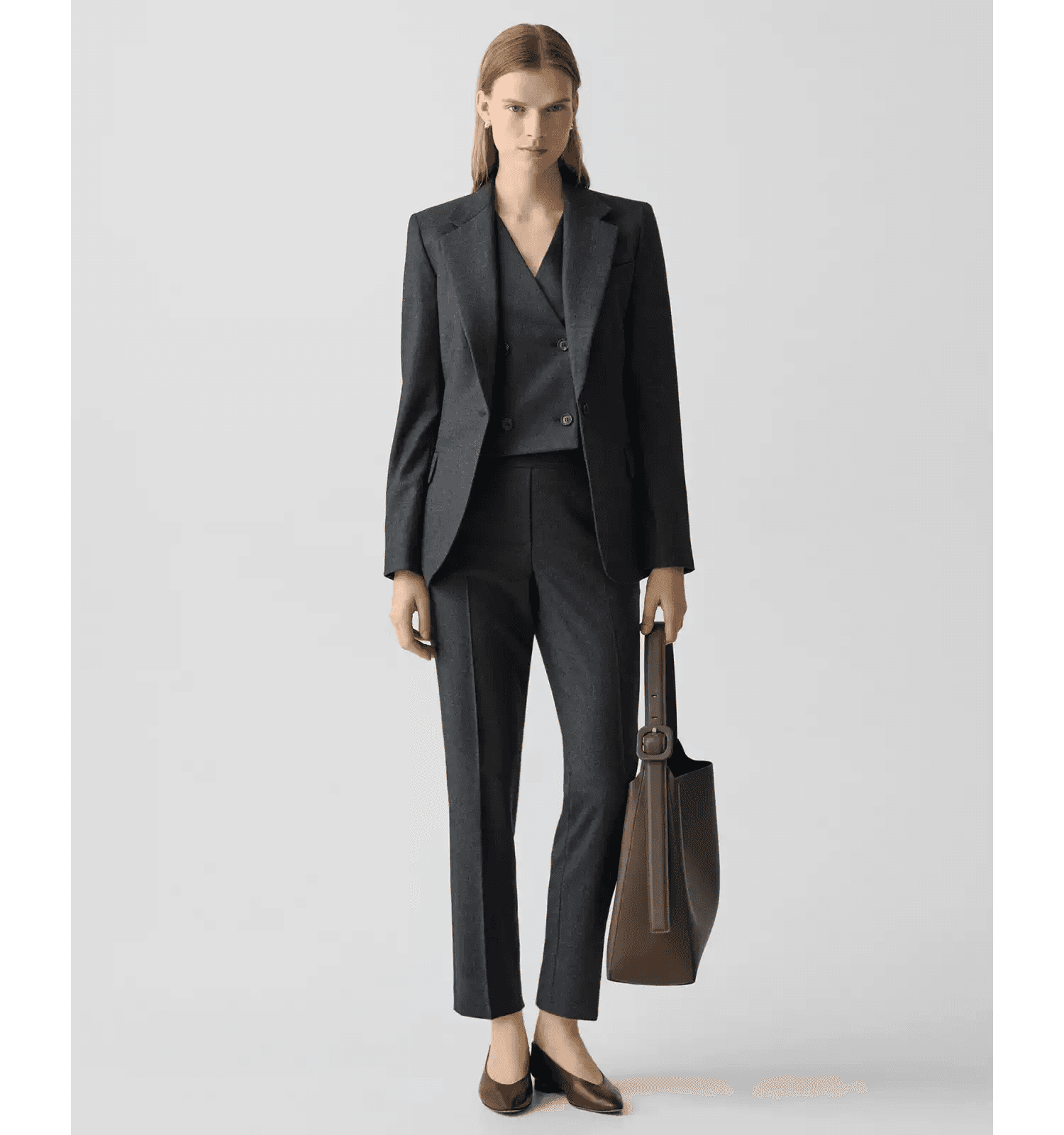 Elegant Slim-Fit Wool-Flannel One-Button Blazer - photo 2