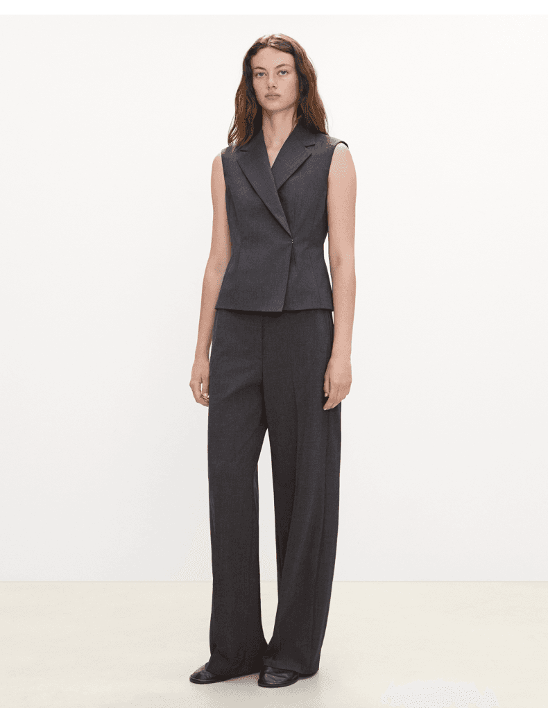 Tailored Wool-Blend Hourglass Vest - photo 4