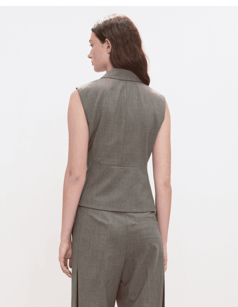 Tailored Wool-Blend Hourglass Vest - detail 8
