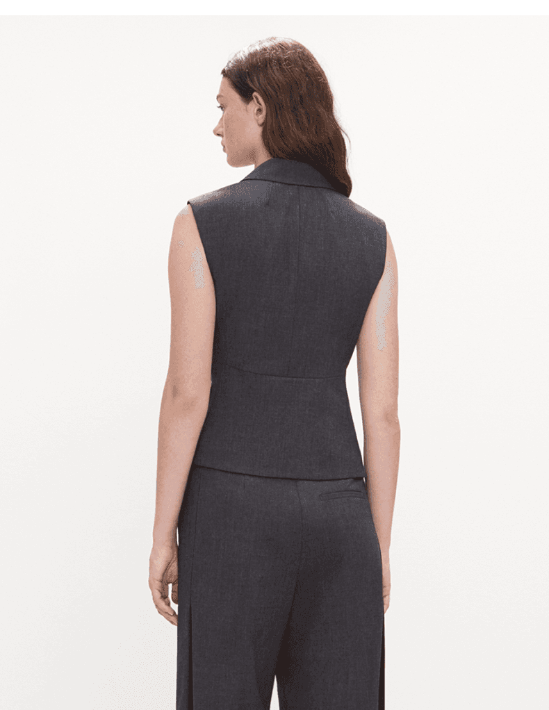 Tailored Wool-Blend Hourglass Vest - photo 5