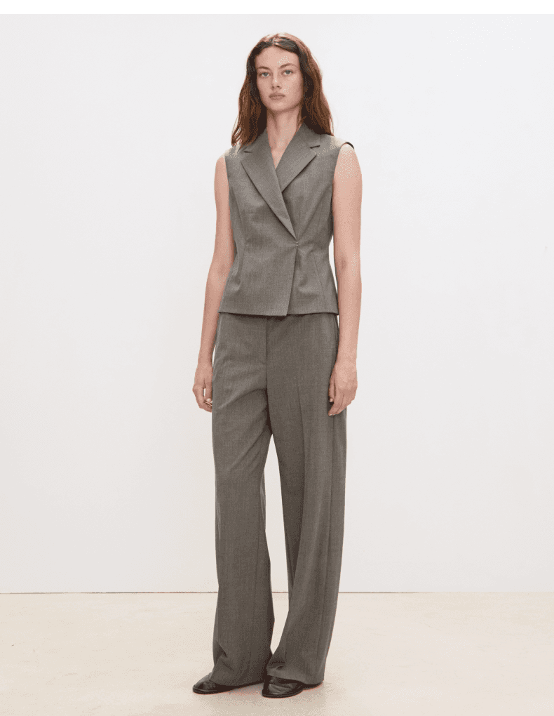 Tailored Wool-Blend Hourglass Vest - detail 7