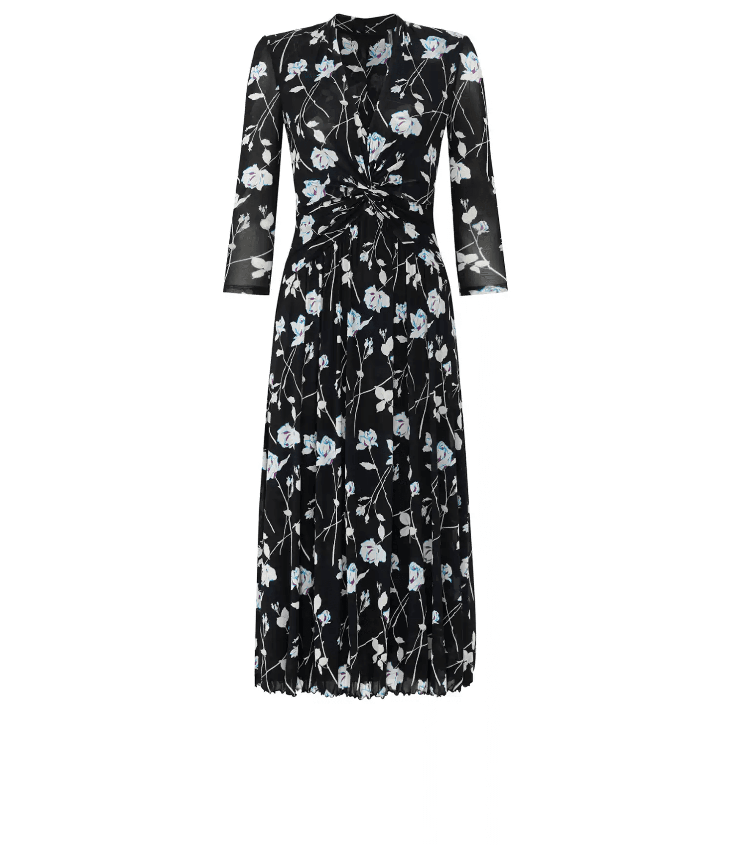 DVF Fall 2026 Black-and-White Floral Wrap Dress - photo 5
