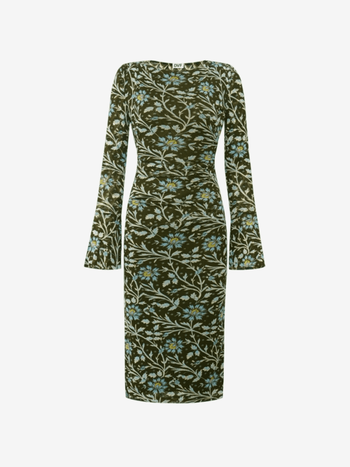 DVF Fall 2026 Elegant Reversible Printed Stretch Mesh Dress - detail 9