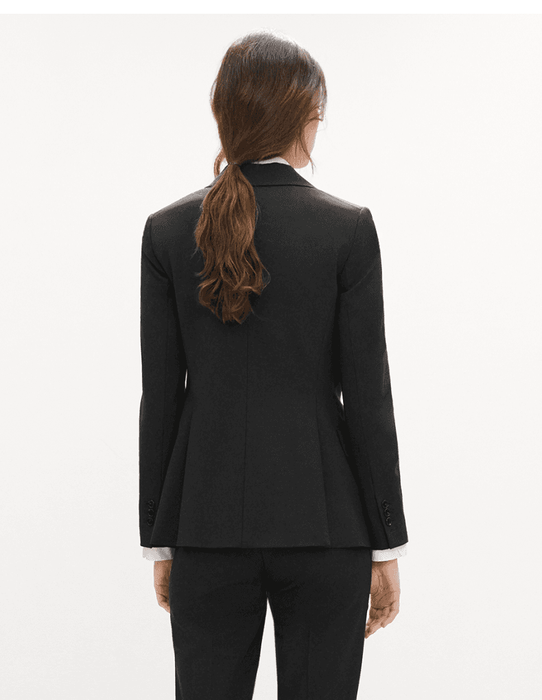 Elegant Tailored Wool-Blend One-Button Blazer - detail 9