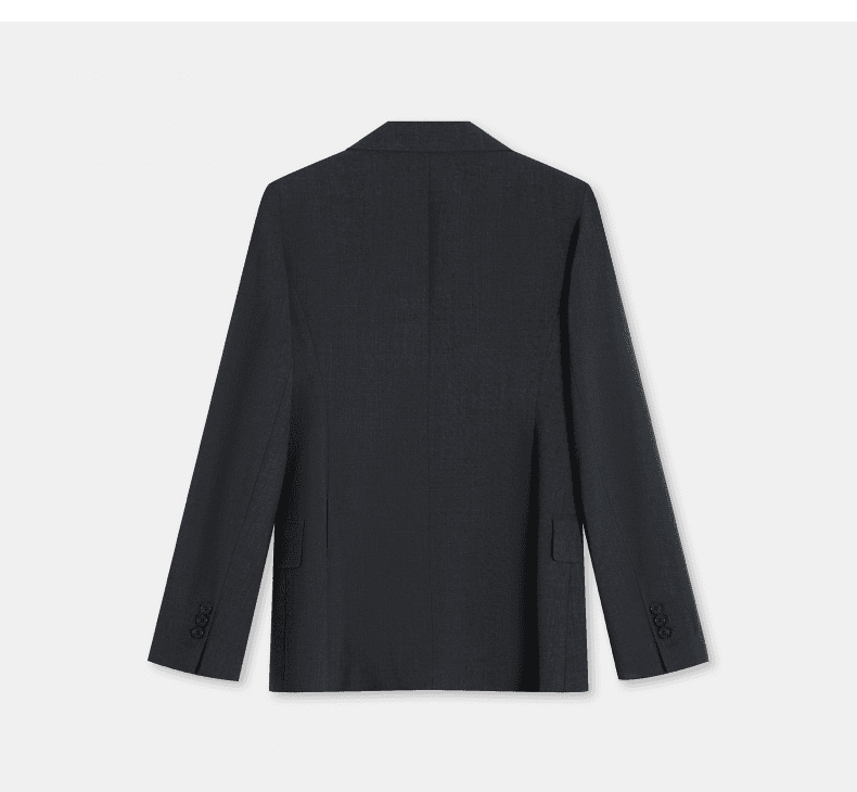 Elegant Tailored Wool-Blend One-Button Blazer - detail 11