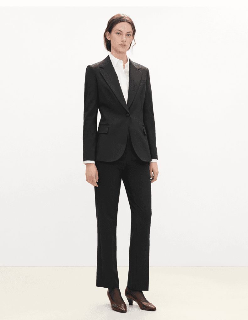 Elegant Tailored Wool-Blend One-Button Blazer - detail 8