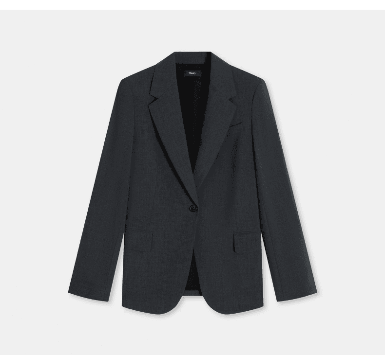Elegant Tailored Wool-Blend One-Button Blazer - detail 10