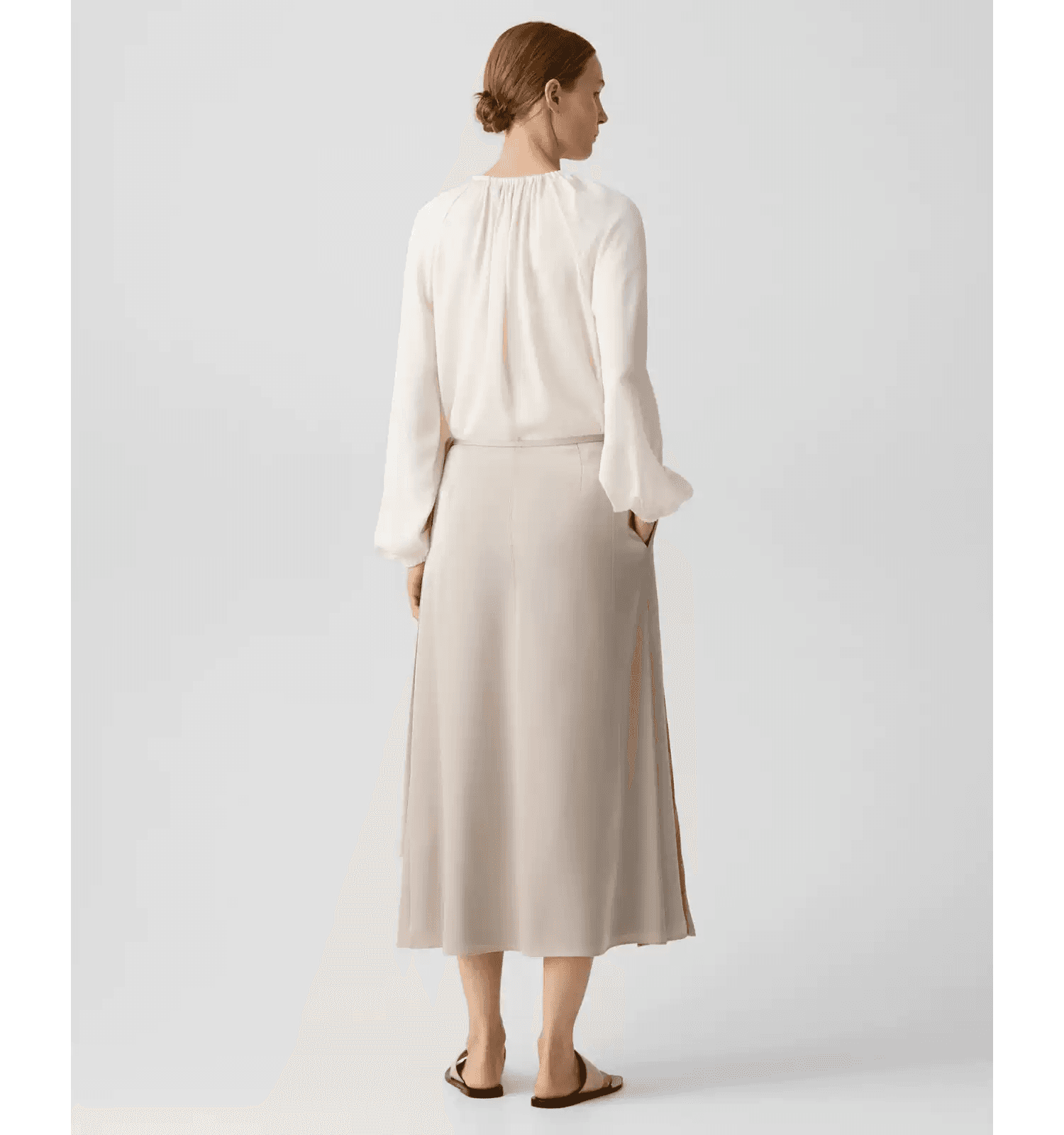 Elegant Satin Wrap-Style Pleated Skirt - photo 3