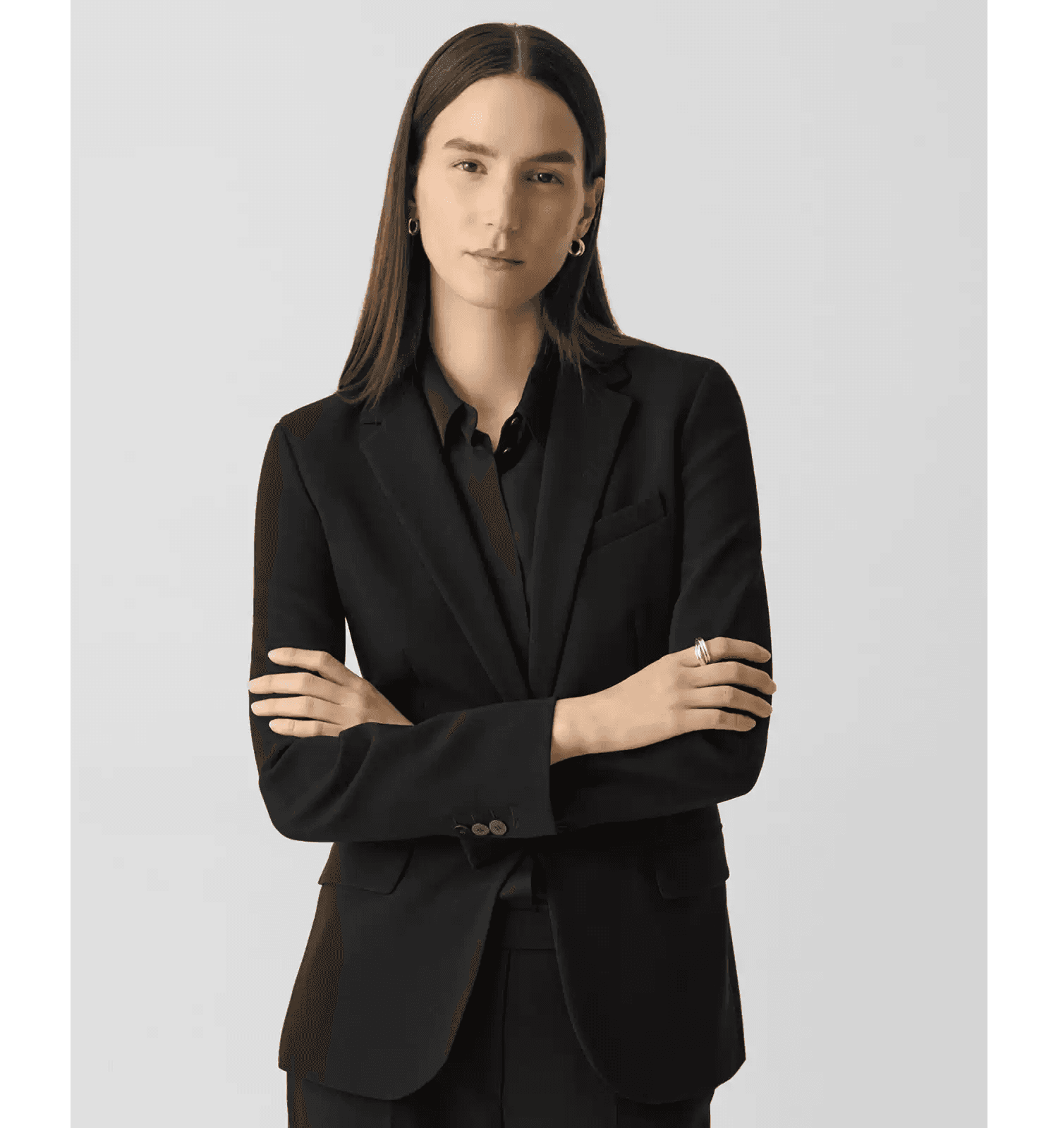 Elegant Triacetate-Blend One-Button Blazer - photo 2