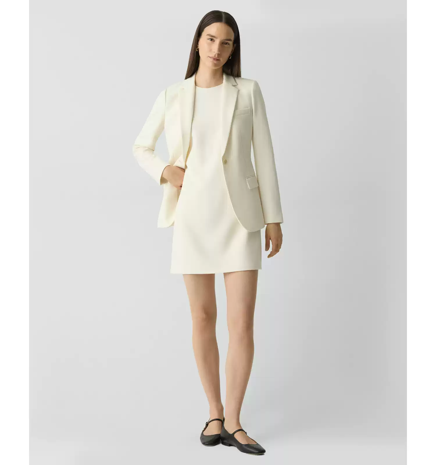 Elegant Triacetate-Blend One-Button Blazer - photo 3