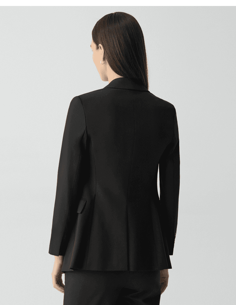 Elegant Slim-Fit Wool-Blend One-Button Blazer - detail 10