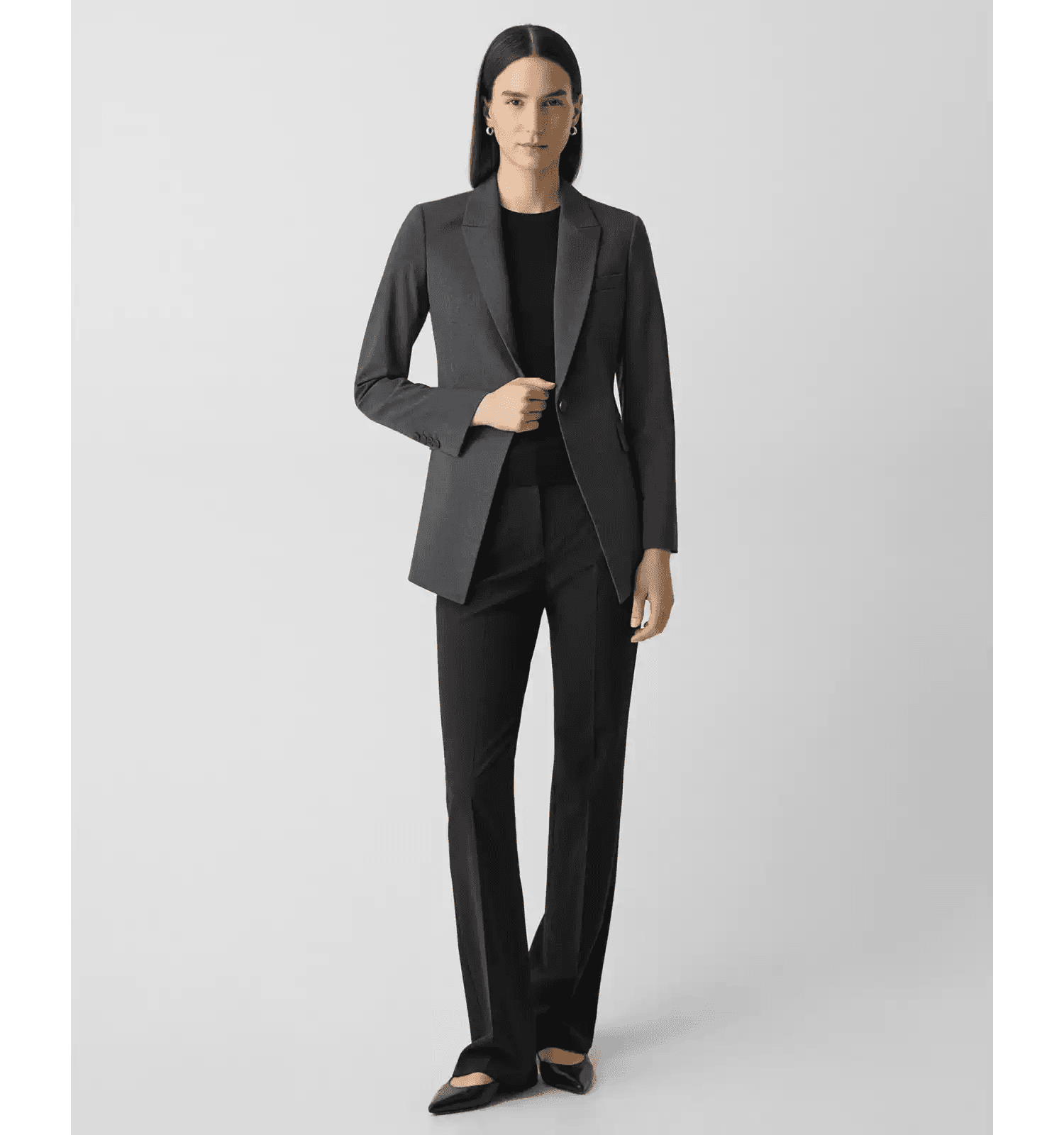 Elegant Slim-Fit Wool-Blend One-Button Blazer - photo 2