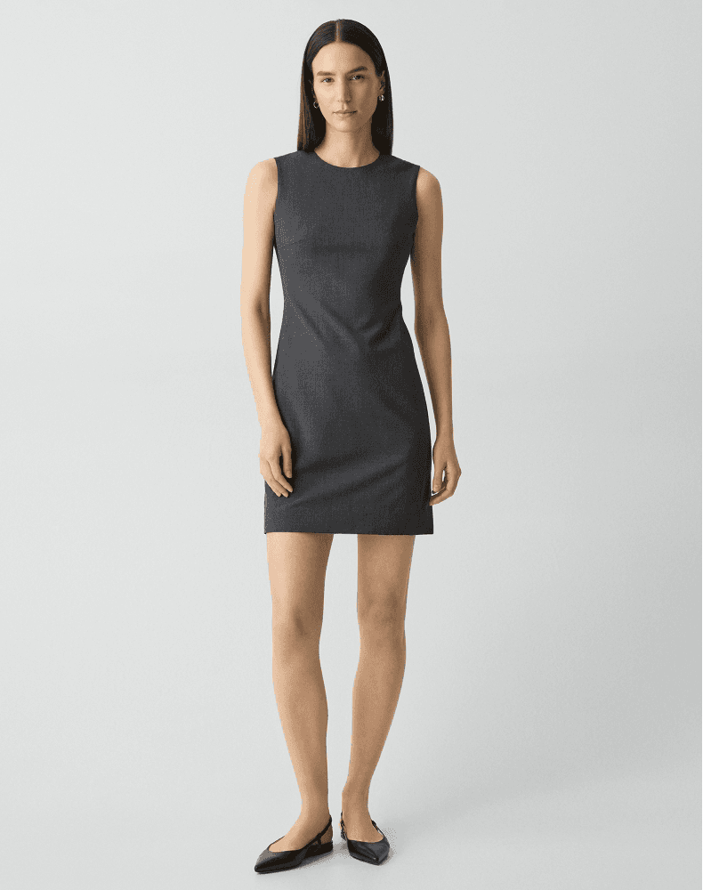 Elegant Sleeveless Tailored Wool-Blend Dress - photo 5