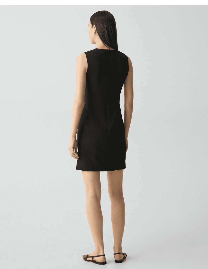 Elegant Sleeveless Tailored Wool-Blend Dress - detail 9