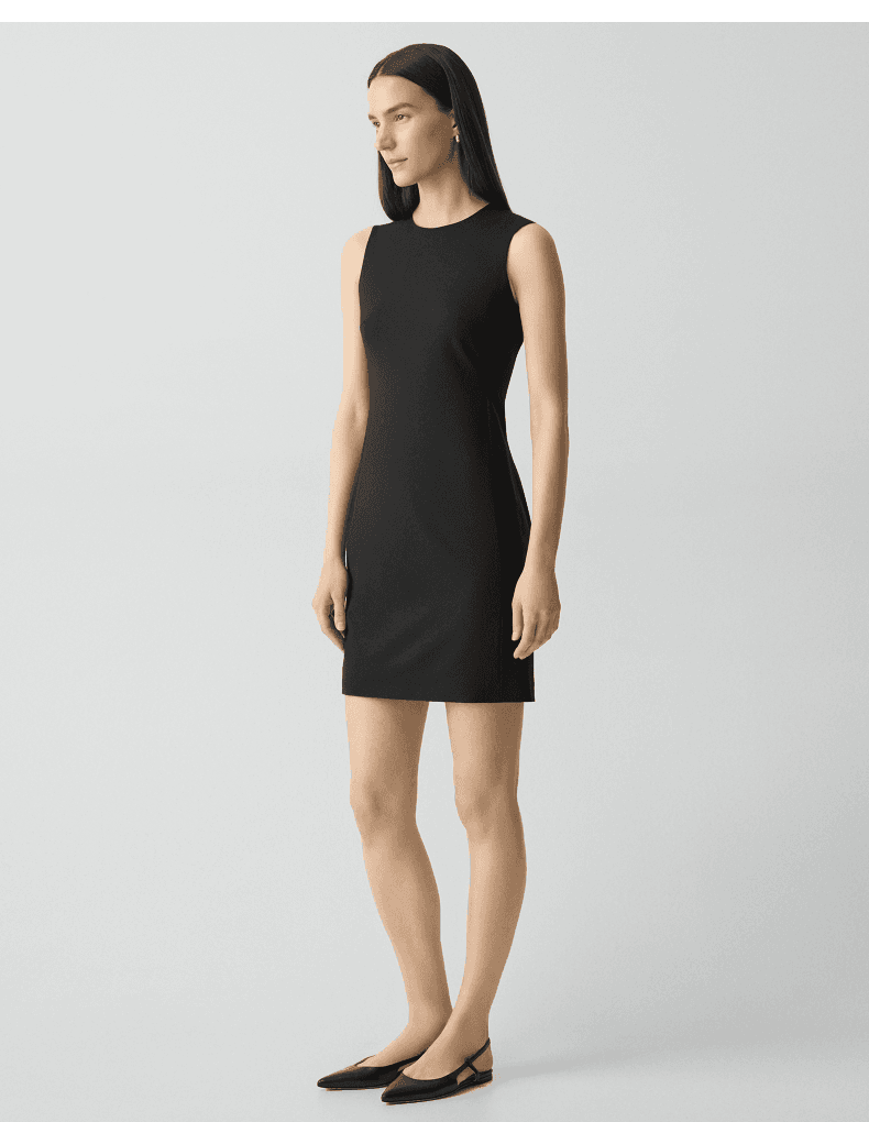 Elegant Sleeveless Tailored Wool-Blend Dress - detail 8