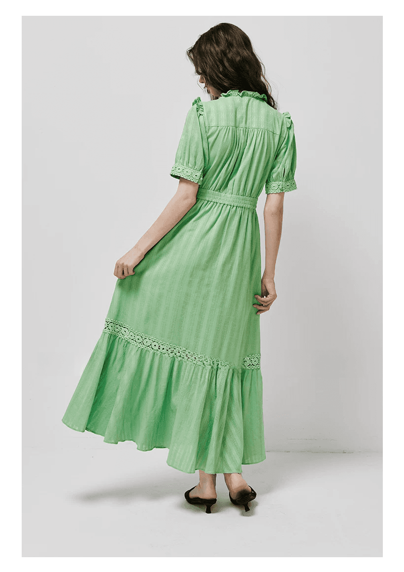 DVF Fall 2026 Cotton Openwork-Jacquard Tea Dress - detail 16