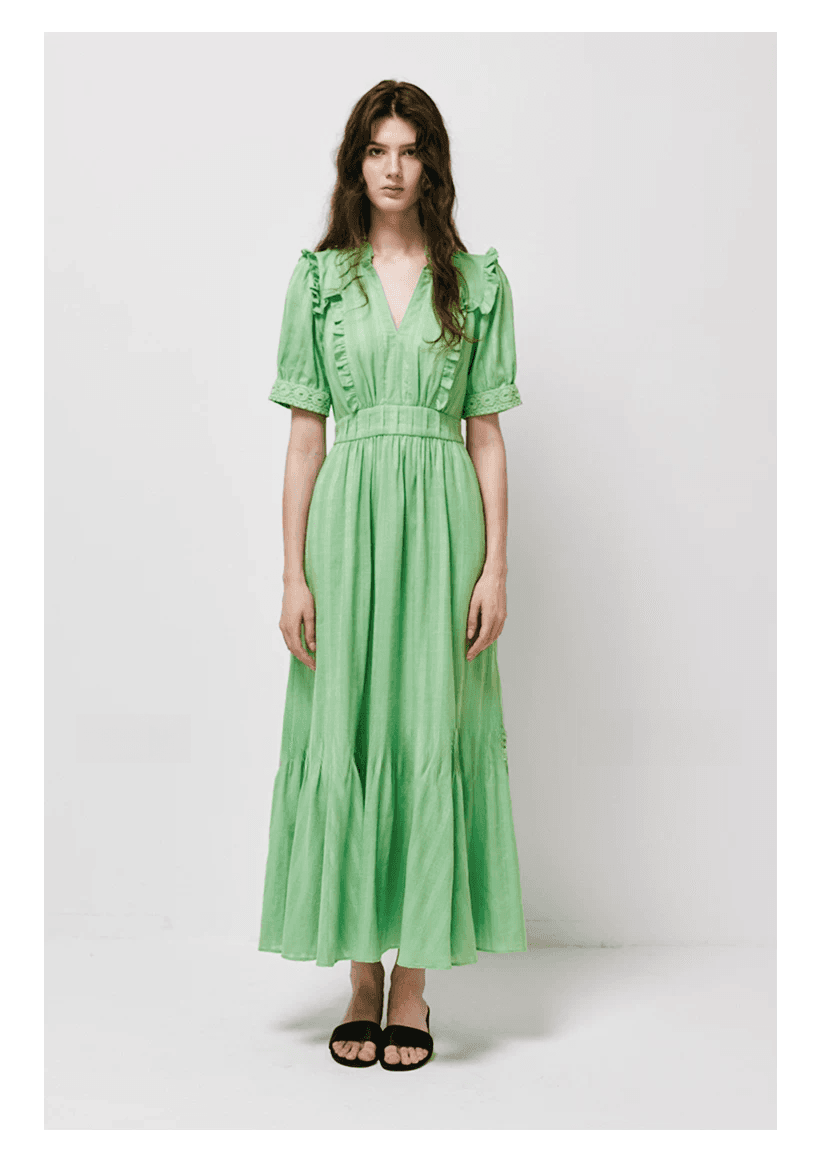 DVF Fall 2026 Cotton Openwork-Jacquard Tea Dress - detail 14