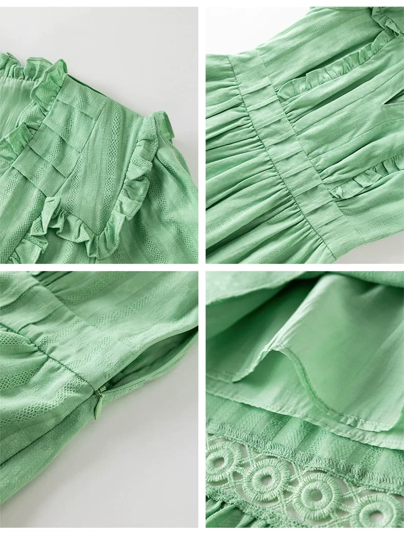 DVF Fall 2026 Cotton Openwork-Jacquard Tea Dress - detail 6