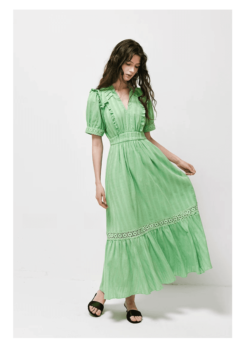 DVF Fall 2026 Cotton Openwork-Jacquard Tea Dress - detail 10