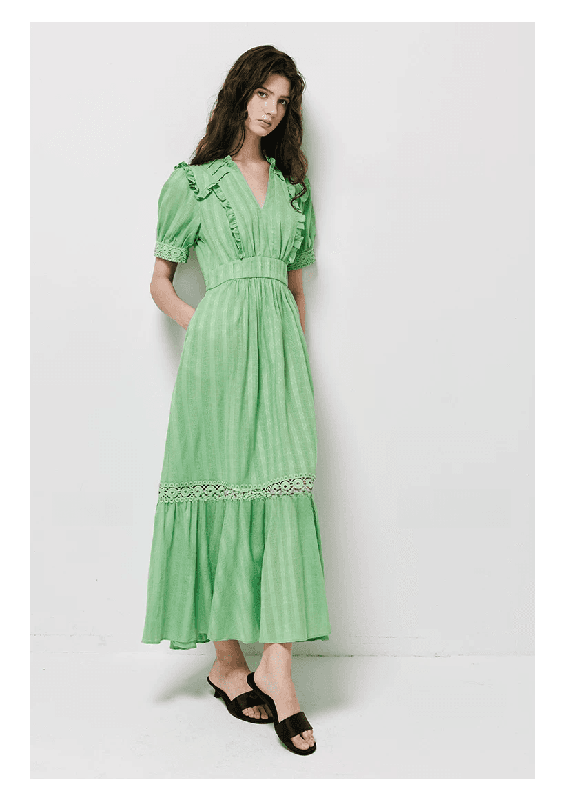 DVF Fall 2026 Cotton Openwork-Jacquard Tea Dress - detail 12