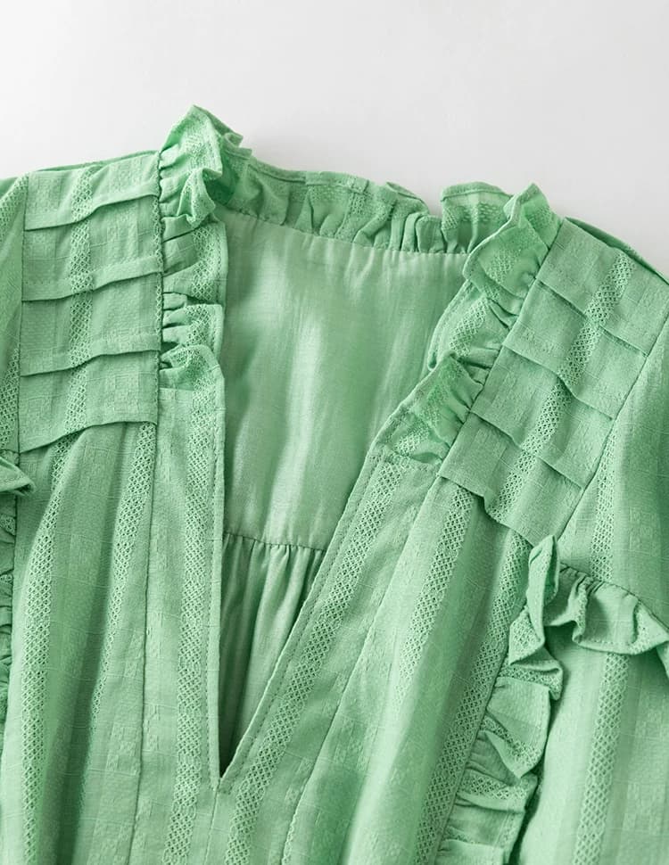 DVF Fall 2026 Cotton Openwork-Jacquard Tea Dress - photo 5