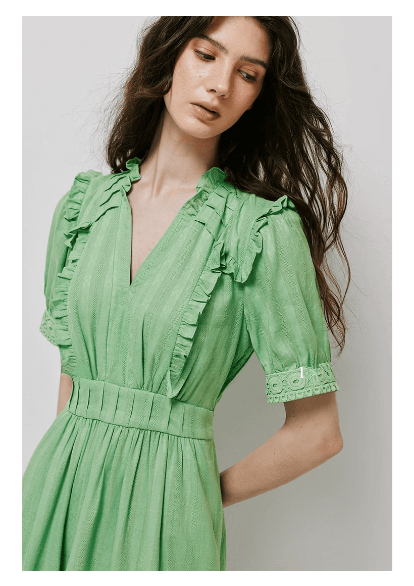 DVF Fall 2026 Cotton Openwork-Jacquard Tea Dress - detail 11