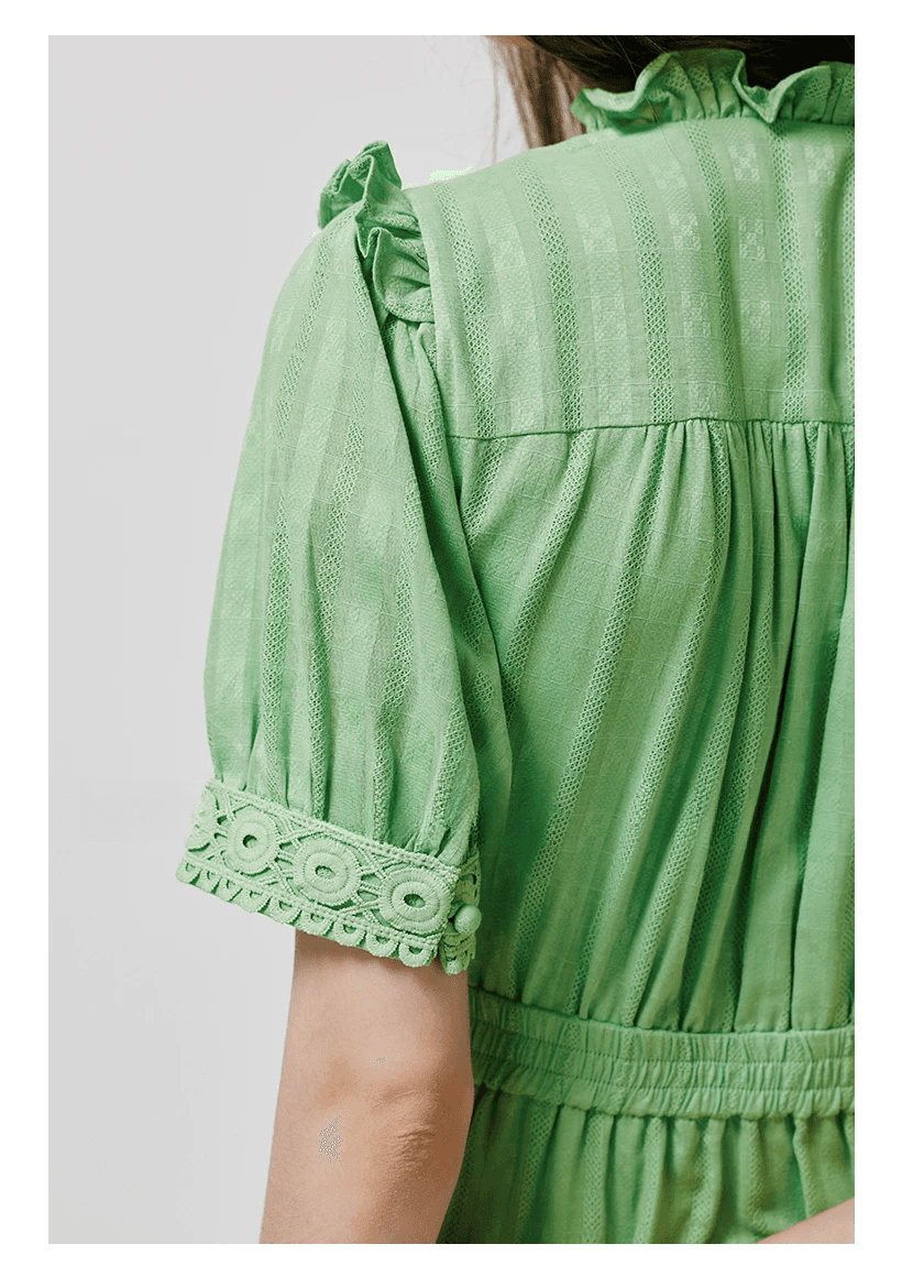 DVF Fall 2026 Cotton Openwork-Jacquard Tea Dress - detail 13
