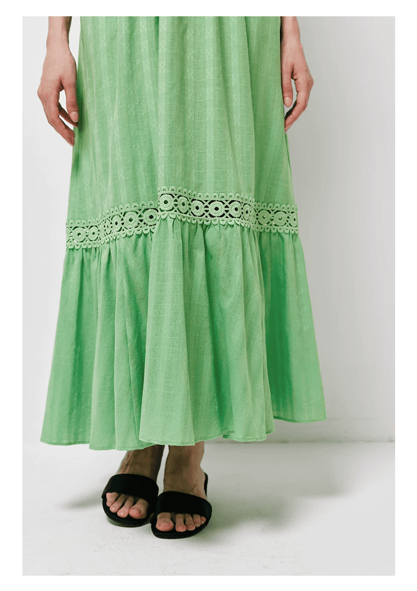 DVF Fall 2026 Cotton Openwork-Jacquard Tea Dress - detail 15