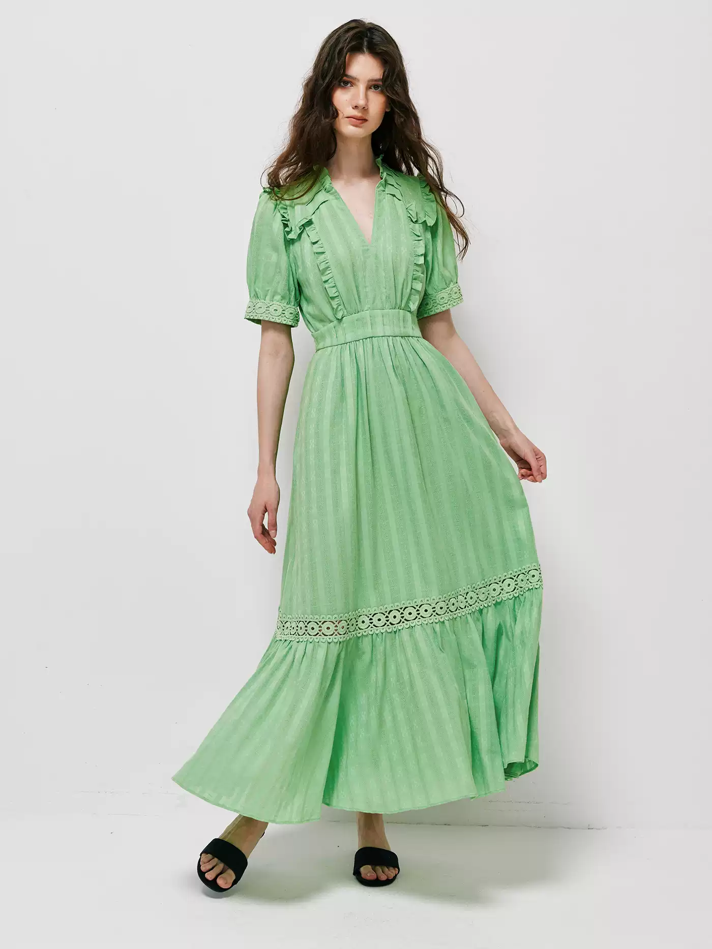 DVF Fall 2026 Cotton Openwork-Jacquard Tea Dress - photo 1