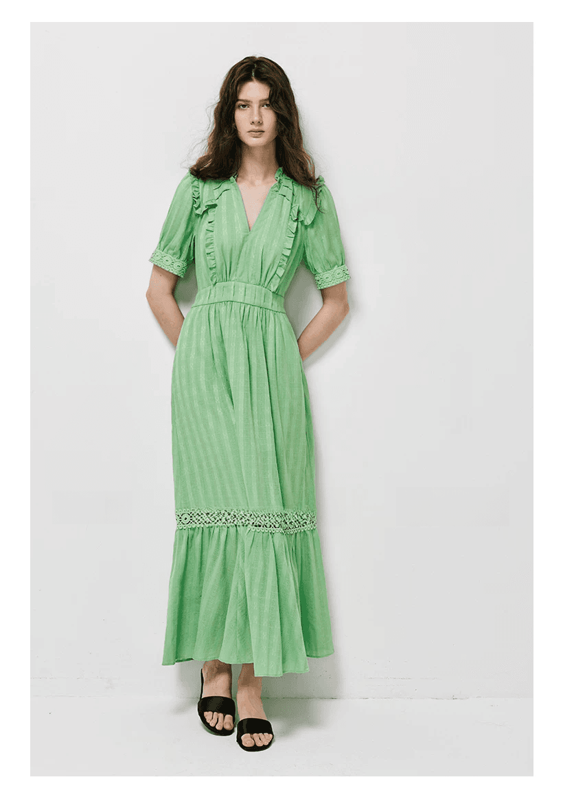 DVF Fall 2026 Cotton Openwork-Jacquard Tea Dress - detail 8