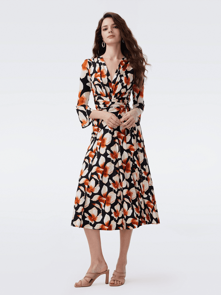 DVF Fall 2026 Knit and Stretch-Mesh Wrap Dress - photo 5