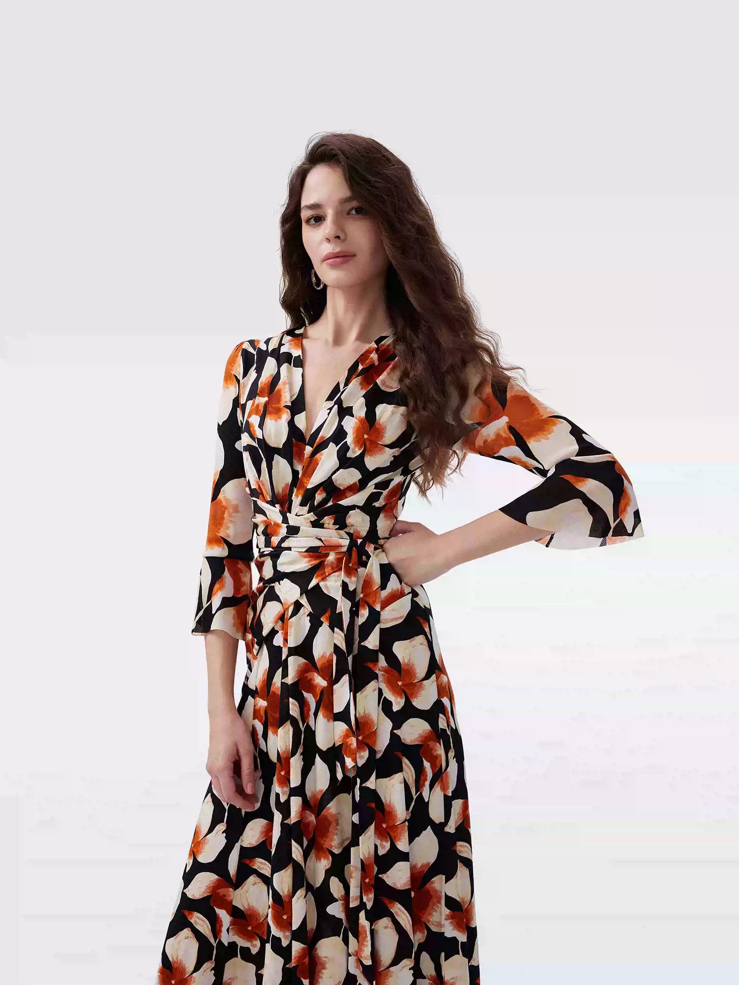 DVF Fall 2026 Knit and Stretch-Mesh Wrap Dress - photo 3
