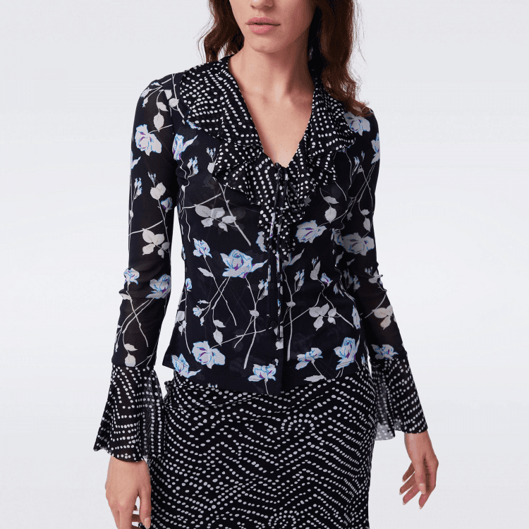 DVF Fall 2026 Printed Stretch-Mesh Top or Reversible Skirt - detail 7