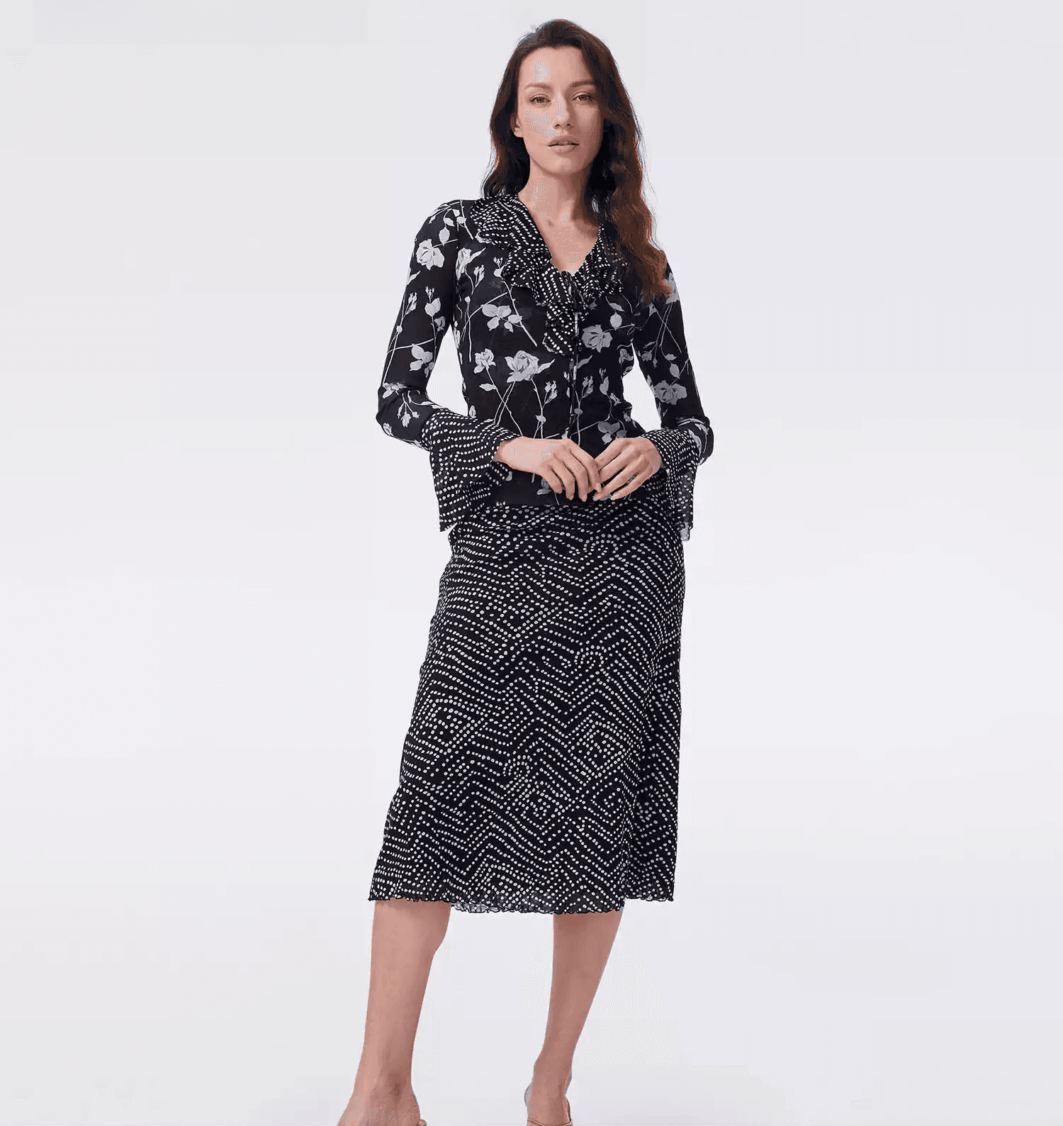 DVF Fall 2026 Printed Stretch-Mesh Top or Reversible Skirt - photo 1