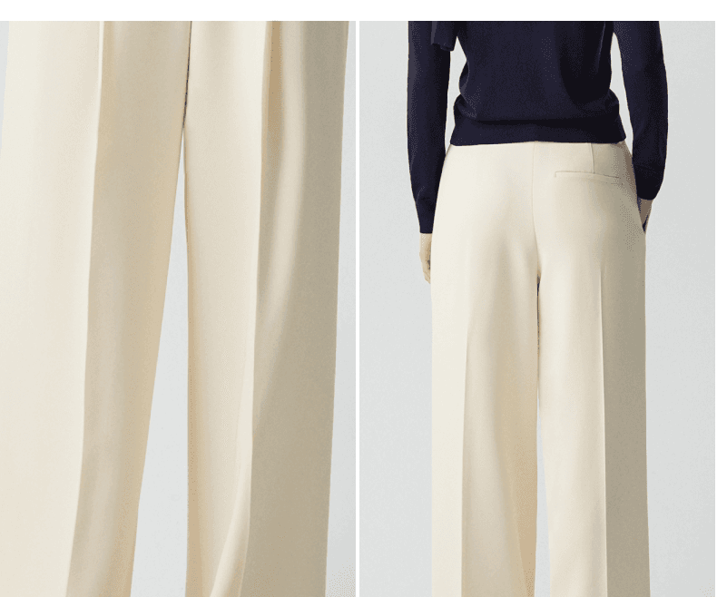 Elegant Triacetate-Blend Pleated Wide-Leg Pants - detail 7