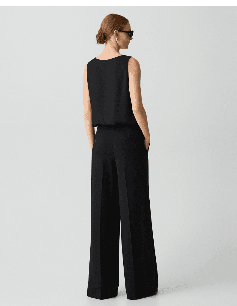Elegant Triacetate-Blend Pleated Wide-Leg Pants - detail 9
