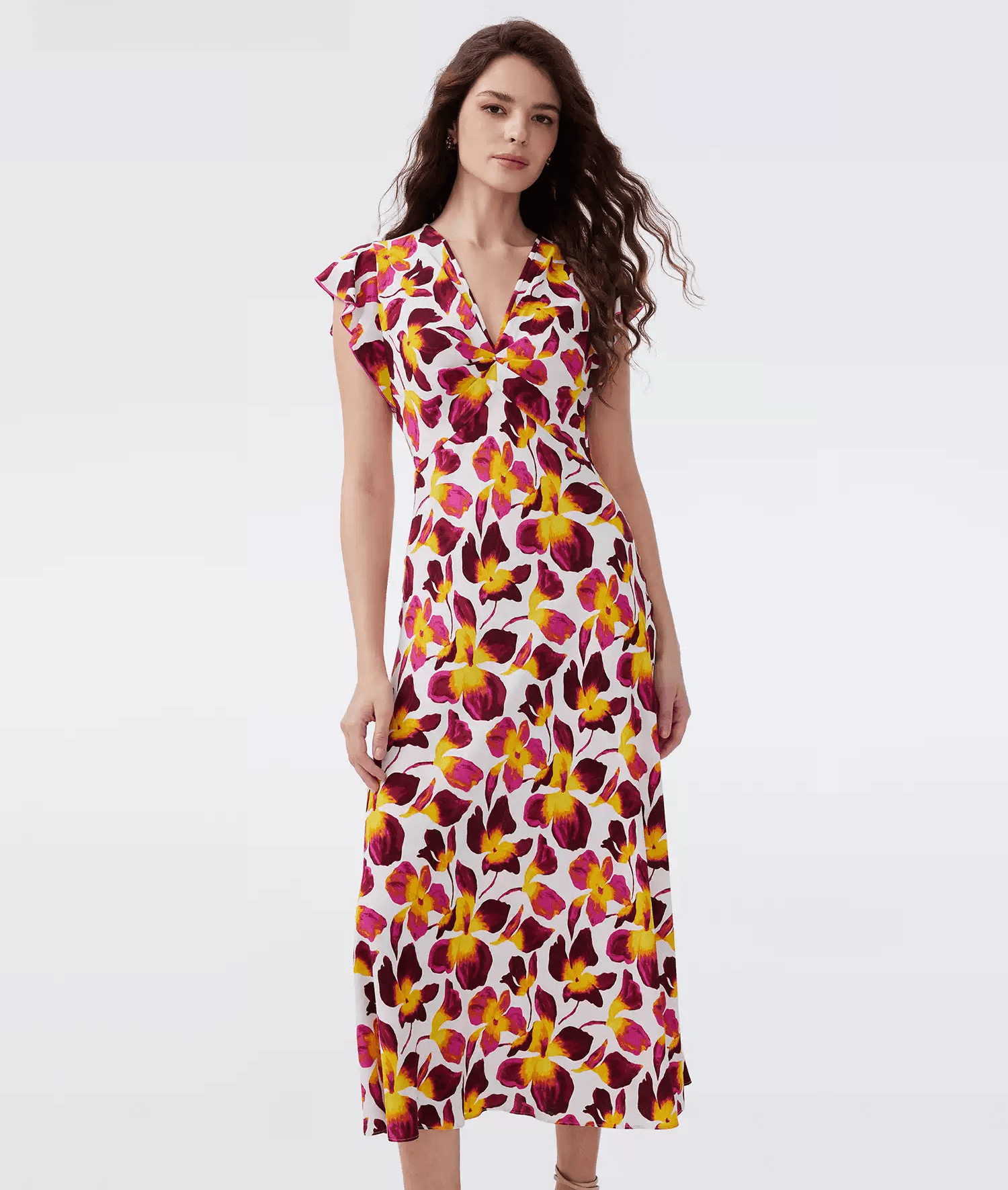 DVF Floral Crepe Tea Dress - alternate view
