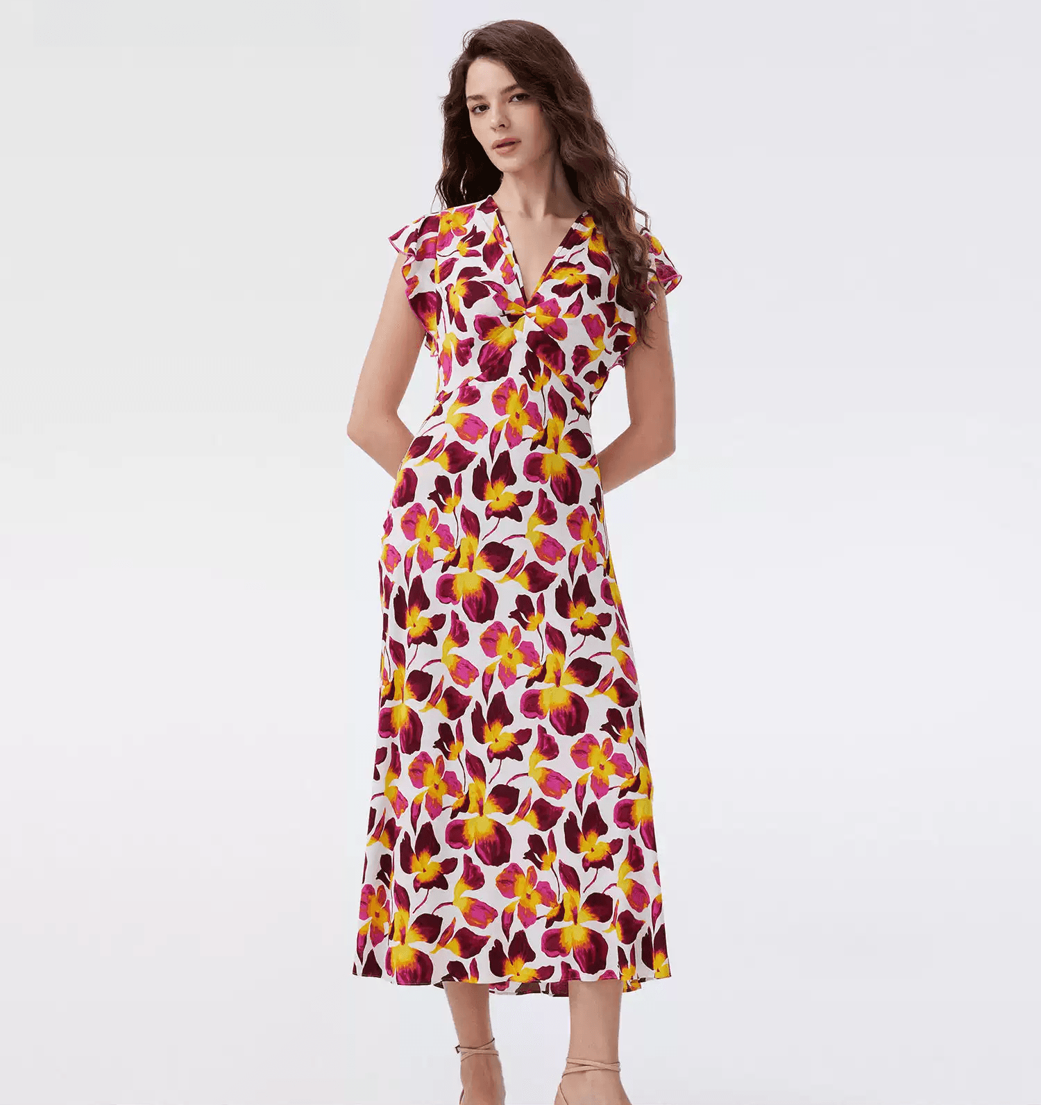 DVF Floral Crepe Tea Dress