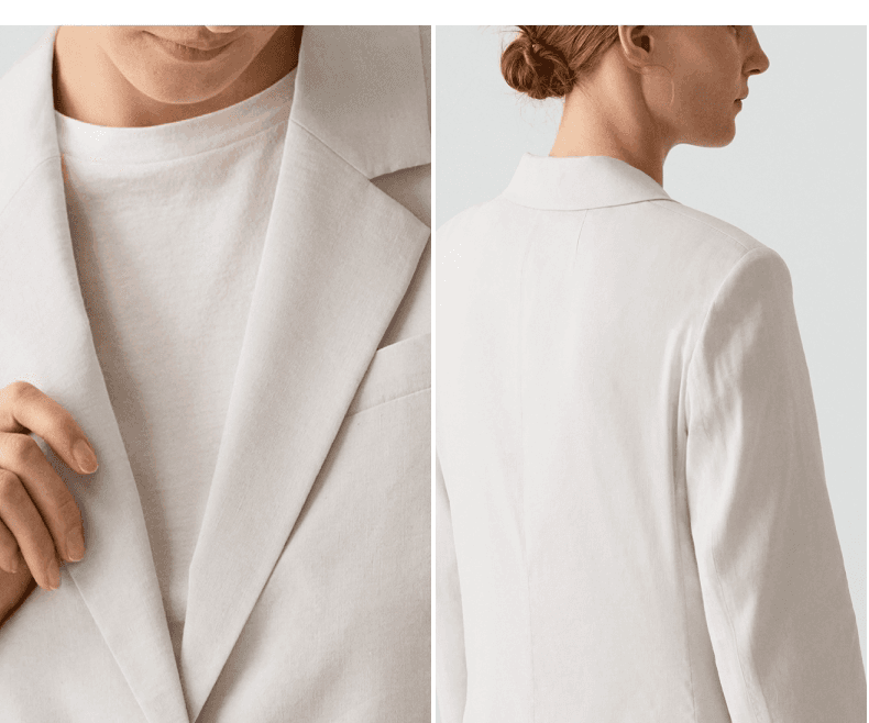 Elegant Linen-Blend Two-Button Blazer for Work - detail 7