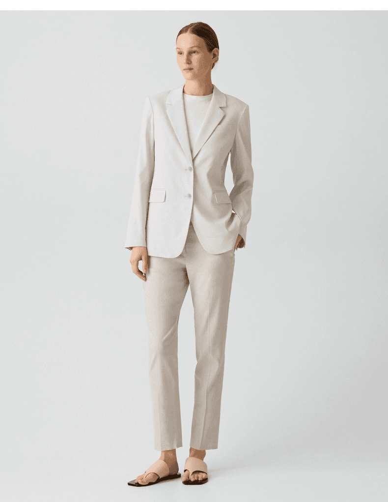 Elegant Linen-Blend Two-Button Blazer for Work - detail 5