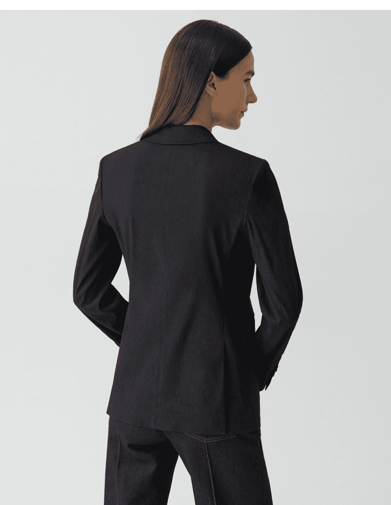 Elegant Linen-Blend Two-Button Blazer for Work - detail 9