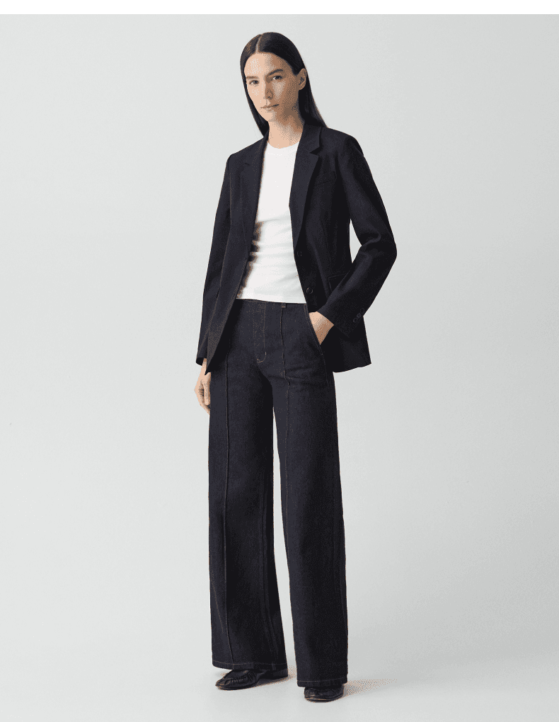 Elegant Linen-Blend Two-Button Blazer for Work - detail 8